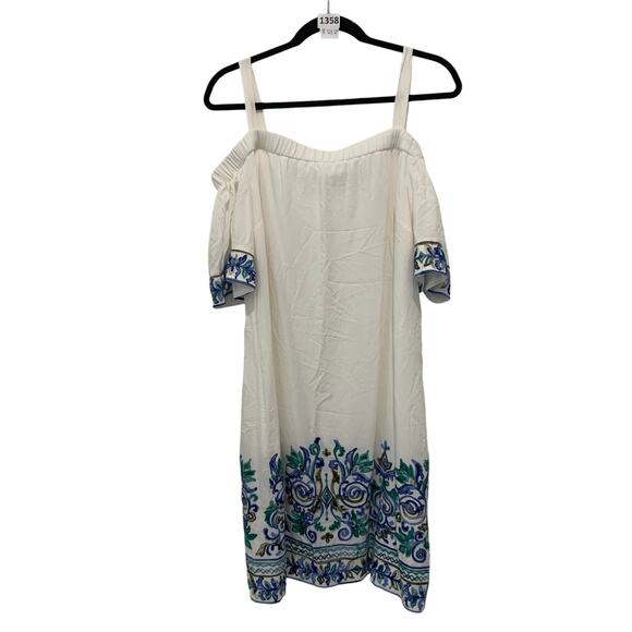 Cottage Core, Embroidered, Vintage Sandra Darren Dress White - Picture 1 of 3